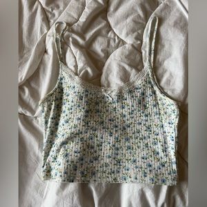 Brandy Melville Floral Cropped Tank Top